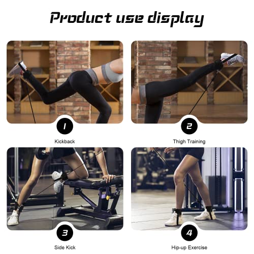 Ankle Straps (Pair) for Cable Machine Glute Kickbacks, Padded Ankle