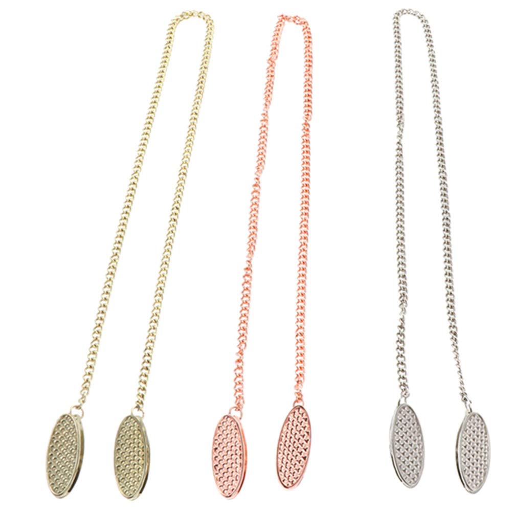 Cabilock 3Pcs Metal Napkin Clips Napkin Chain Towel Fixing Clip for Fixing Napkins Elegant Older Adult Bib Serviette Clip for Home Use Serviette Neck Holder