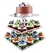 3 Tiers Large Acrylic Cupcake Stands, Serving Tray with Borders, Tiered Square Cake Stand Wedding Tower, Party Dessert Display Holder Multi-Function 3 pcs Separated Trays for Parties Fruit Displays