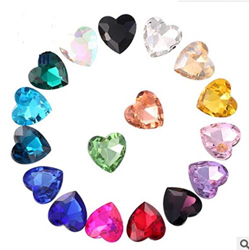 800 Pieces Flat Base Acrylic Rhinestones, 4 to 10 mm Assorted Shapes Multicolor Acrylic Rhinestones for DIY Arts Crafts - Thumbnail 2