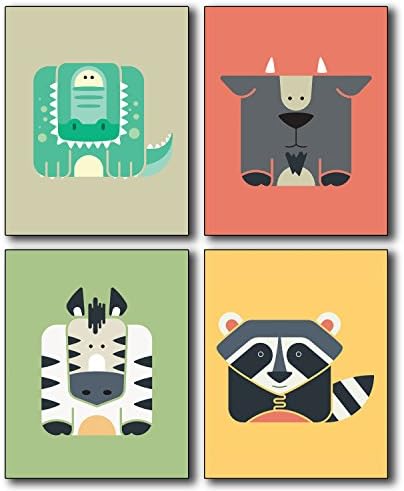 Animal Wall Art Poster Prints - Set of Four 8x10 Photos