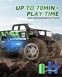 DEERC DE44 Remote Control Monster Truck with Fog