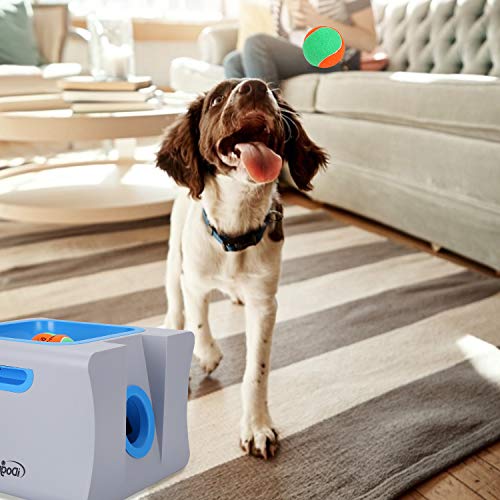 Dog Ball Launcher, iDog MIDI Rechargeable Automatic Pet Ball Thrower Interactive Ball Fetch Machine with 3 Balls