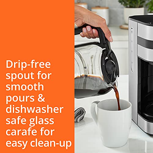 KRUPS Simply Brew Digital Drip Coffee Maker, 10 cups, Black & Stainless