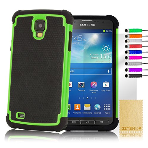 32ndShock Proof Heavy Duty Defender Case Cover for for Samsung Galaxy S4 Active i9295 - Green (Best S4 Active Case)