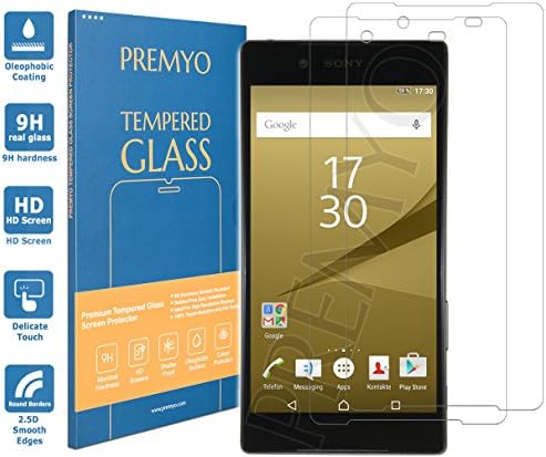 PREMYO Sony Xperia Z5 Premium tempered glass. Xperia Z5 Premium screen protector with 9H hardness and 2.5D round edges. Sony Z5 Premium glass screen protector