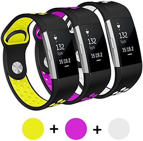 Fitbit Charge 2 Bands, WZE Soft Silicone Breathable Holes Replacement Accessory Wristband Sport Fashion Band for Fit bit Charge 7 HR Girl and Boy