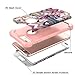SKYLMW Case for iPhone 6 Plus, Case for iPhone 6s Plus, Three Layer Heavy Duty High Impact Resistant Hybrid Protective Cover Case for iPhone 6 Plus/6s Plus, Wave Flower/Rose