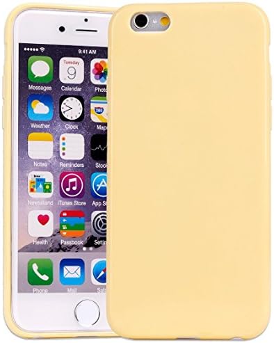 iPhone 6/6S Case, Slim Fit [Jelly Series] Soft Rubber TPU Gel Case Light Yellow Protective Cover Skin for Apple iPhone 6/6S 4.7 inch