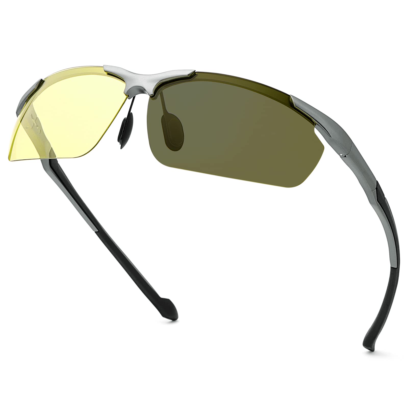 Photochromic Polarized Sunglasses Blue Light Blocking Spring Hinge Glasses UV400 Protection Safety Eyeglasses for Men Women Day and Night Sports Driving Golf Fishing Anti Glare Photosensitive Eyewear