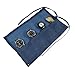 Hide & Drink, Waterproof Waxed Canvas Travel Watch Roll Organizer with 4 Slots, Easy Carry On Watchlover Storage, Handmade Travel Case, Blue Mar