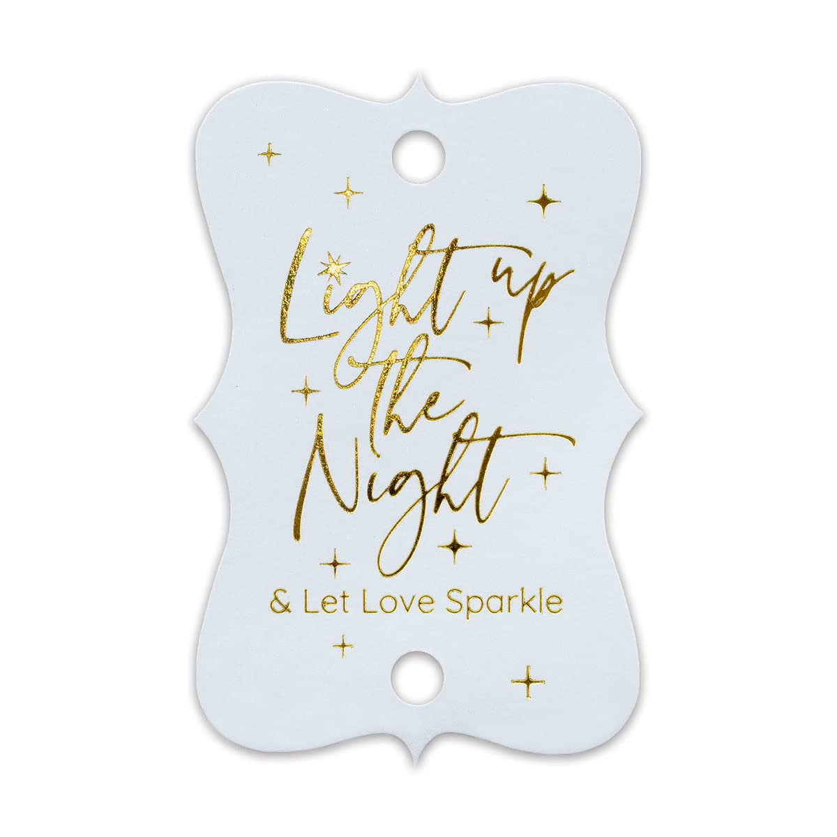 Summer-Ray 50 Gold Foil Wedding Sparkler Tags Light up The Night & Let Love Sparkle