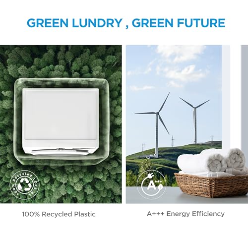 Midea 8KG Front Load Washing Machine With BLDC Inverter Motor, 1400 RPM, 15 Programs, Fully Automatic Washer With Lunar Dial, Integrated Digital Control-LED Display, Water Cube Drum - MF110W80B/W-GCC