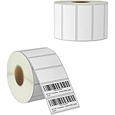 BETCKEY - 2.5" x 1" (64 mm x 25 mm) Multipurpose & Barcode Labels Compatible with Zebra & Rollo Label Printer,Premium Adhesive & Perforated [2 Rolls, 2760 Labels]