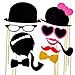 Miayon 58PCS Colorful Props On A Stick Mustache Photo Booth Party Fun Wedding Favor Christmas Birthday Favor