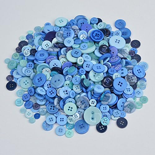 ONOR Tech Pack of 650 Assorted Sewing Resin Buttons for Scrapbooking DIY Craft, Assorted Shapes and Sizes (Dark Blue)