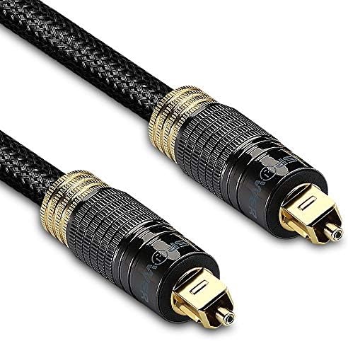 Fospower 7 5m 光デジタルケーブル Toslink トスリンク オーディオ オプティカルケーブル 角型 角型 高耐久 24k金メッキプラグ 金属コネクタ 編組ナイロン ジャケット 光同軸 S Pdif Optical サウンドバー テレビ Tv Pc スピーカー Ps3 Ps4 Xbox 360 One 適用