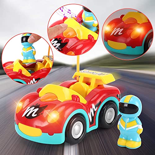 Toddler Remote Control Cars Pack of 2 Cartoon Police and Race Car RC