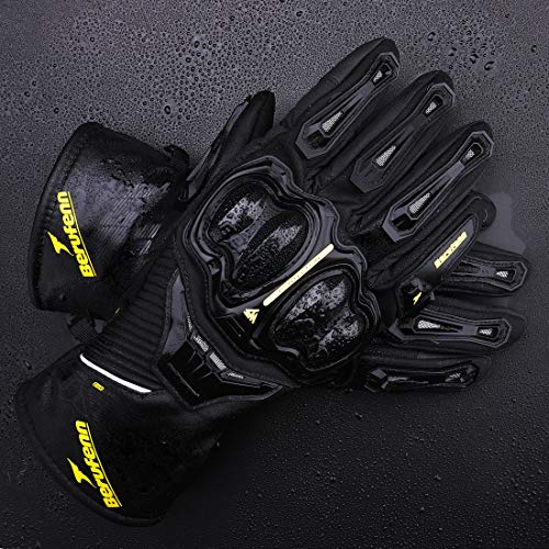 CHCYCLE Winter Motorcycle Gloves for Men, Touch Screen Windproof Motorbike Biker Riding Gloves for ATV UTV Scooter (Green, XX-Large) - Thumbnail 3