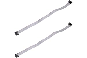 Heyiarbeit 2pcs IDC 10 Pin Connector Gray Wire Flat Ribbon Cable Connector Length 30cm 2.54mm Pitch