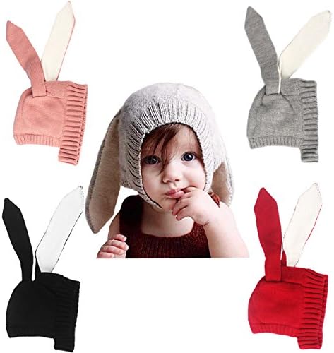 Winter Hat Knitted, Baby Girls Boys Winter Hat Scarf Earflap Hood Scarves Caps Grey(Plus cashmere)