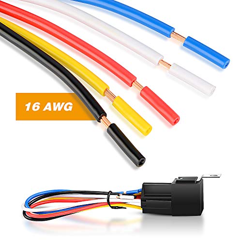 GOOACC GRE6 6 Pack Automotive Relay Harness Set 5Pin 30/40A 12V SPDT with Interlocking Relay