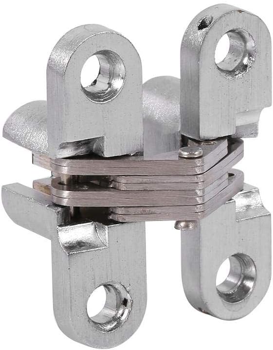 Zinc Alloy Hidden Hinge Invisible Folding Door Concealed Cross Hidden Hinges for Furniture Hardware Folding Door(43.7mm)