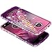 Moto Z2 Play Case with Tempered Glass Screen Protector (Full Coverage) for Girls Women, NageBee Glitter Liquid Bling Floating Waterfall Shockproof Cute Case for Motorola Moto Z2 Play -Pink/Purple