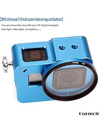 Gurmoir - Carcasa de aleación de aluminio para cámara de acción Gopro Hero 5 GoPro Hero (2018) (con puerta trasera), jaula protectora de metal con 2,047 en filtro que brinda una mejor protección para GoPro