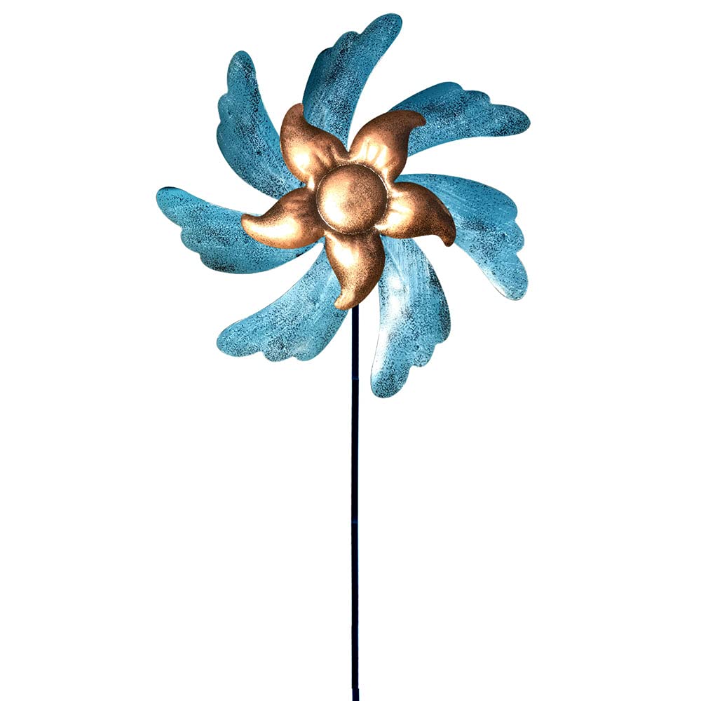 CENPEK Wind Spinner 47inch Wind Sculptures for Patio Lawn and Garden Let You Feel Different Visual Effects and Relax Mood (Cyan)