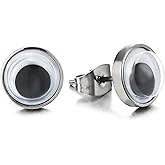 Stainless Steel Googly Eye Stud Earrings for Men and Women, Round Dome Resin Eye Design, Funny Novelty Minimalist Earrings