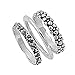 Sterling Silver Women's Bali Plain Nugget 3 Ring Set Beautiful Band Size 10