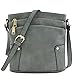 Triple Zip Pocket Medium Crossbody Bag Grey