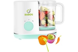 Bubos Baby Food Processor Steamer, Baby Food Maker Blending Chopping Pureeing & Reheating, 6-in-1 Multifunctional Cooking for