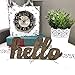 Wood Hello Cutout Sign Made of Birch Plywood Stained Dark Walnut