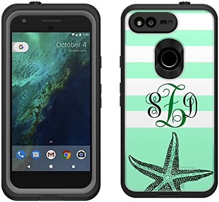 Skin Decal Monogram for LifeProof FRE Google Pixel Case - Starfish KeyLime