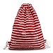 Drawstring Bag, Ammazona Womens Canvas Backpack Fashion Drawstring Backpack (Red)