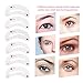 FITDON Duo Angled Eyebrow Brush Spoolie, Metal Teeth Eyelash Comb Separator & Brow Brush Combo with Cap for Travel, 9PCS Reusable Eyebrow Shaping Stencils