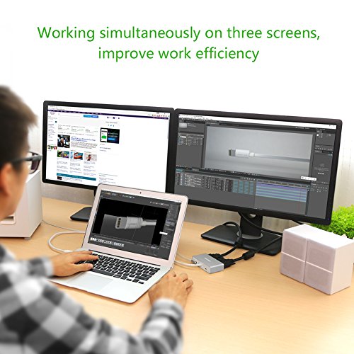 UGRREN USB 3.0 to DVI VGA HDMI Adapter USB Dual DVI Video Card External