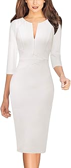 VFSHOWWomens Slim Zipper Up Work Business Office Party Bodycon Pencil Sheath Dress