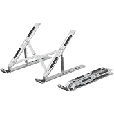 Portable Laptop Stand (Include Storage Bag), Adjustable Folding Aluminum Stand, Compatible with 10-15.6 Inch Laptops, iPad, Tablet. Silver