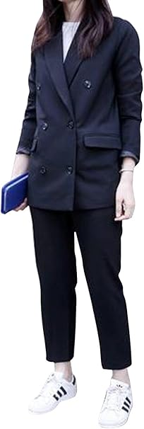 Amazon リグリ Ligli パンツスーツセットアップ レディース 上下セット テーラード ロング ジャケット おしゃれ 収納袋セット パンツスーツ 通販
