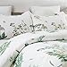 Vaulia Soft Lightweight Microfiber Duvet Cover Set, Floral Printed Pattern - Queen Size, White/Green Color