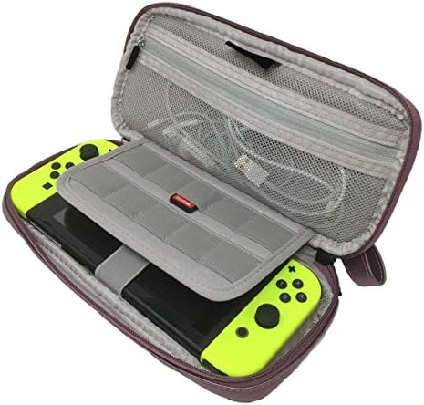 EWH Nintendo Switch Portable Case with Built-in Card Holder for Nintendo Switch, Purple Red
