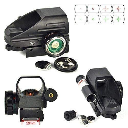 GOTICAL Holographic 1x22x33 Sight Scope Reflex Sight Red Green Dot 4 Reticle With Pressure Switch and Red Laser With 20mm Weaver and Picatinny Mount - Thumbnail 3