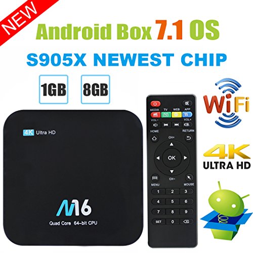 Android TV Box - VIDEN Newest Android 7.1 Smart TV Boxsets, Amlogic S905X Quad-Core, 1GB RAM & 8GB ROM, 4K @60fps Ultra HD, Support Video Encoder for H.265, 2.4GHz WIFI