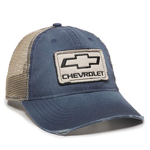 Chevrolet Vintage Frayed Navy/Khaki Mesh Cap