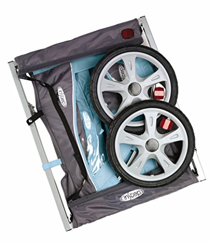 Instep Take 2 Kids/Child Bicycle Trailer, Blue Grey Foldable 2 Passengers (Renewed)
