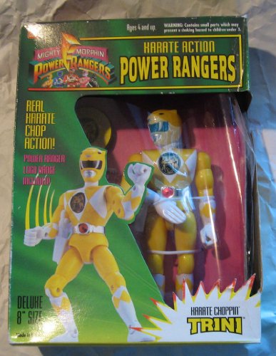 Boneco Power Rangers Amarela Trini Vira Cabeça Bandai 94