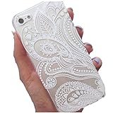 Fashion Henna White Floral Aobiny Cell Phone Case Flower Plastic Mobile Cover Phone Skin for iPhone 5 5S SE